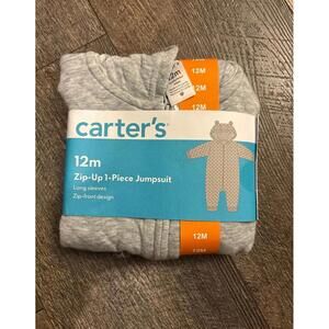 New Carter's 12M Zip-Up 1-Piece Jumpsuit Boya or Girls Infant